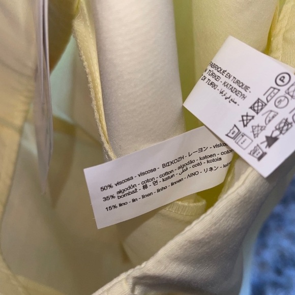 Zara Yellow Linen Mini Skirt Size Small - Picture 5 of 9